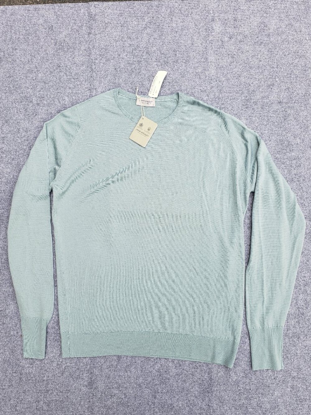 John Smedley Marcus Extra Fine Merino Wool Jumper / Sea Mist / Large